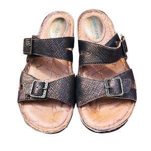 Montana Tahoe Copper Buckle Slide Sandals Women's size 8M